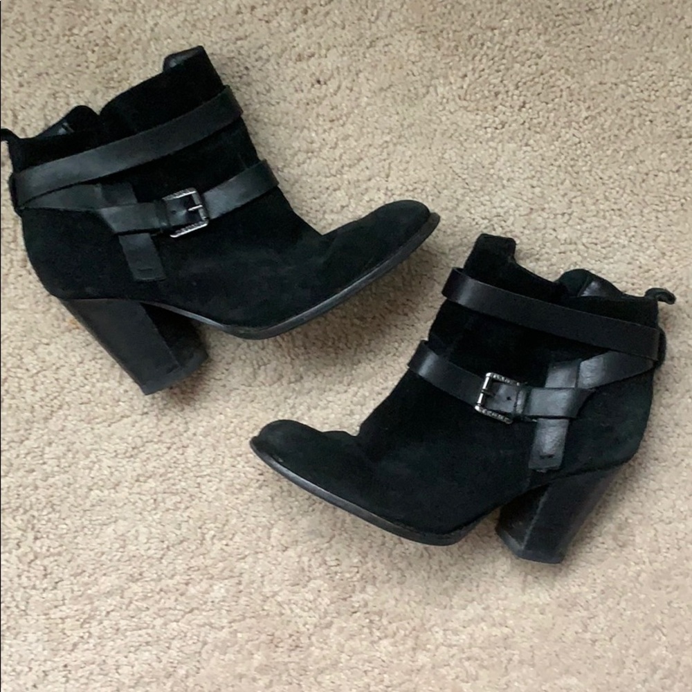 Ivanka Trump Suede & Leather mid-heel bootie